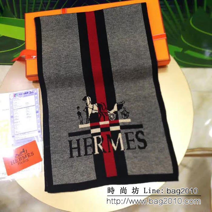 HERMES愛馬仕專櫃同步2018男士冬季羊毛圍巾 男女同款 LLWJ6231